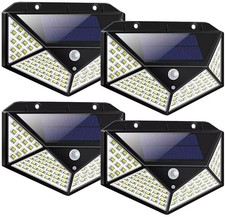 4 X Faretti da Esterno Faretto con Luci LED Pannello Solare sensore di movimento