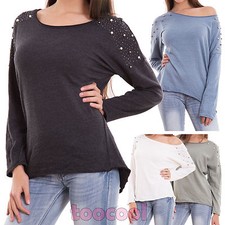 Maglia donna cotone perline