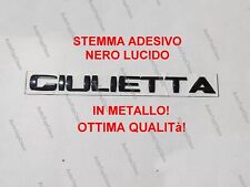 STEMMA SCRITTA FREGIO PER ALFA ROMEO GIULIETTA NERO LUCIDO METALLO BAULE ADESIVO