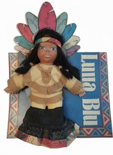 BAMBOLA LUNA BLU CEPPI RATTI NUOVA/NOS INDIANA VINTAGE ANNI '80 '90