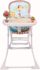 - Pretty, Seggiolone Con Giocattoli, Doppio Vassoio, Poggiapiedi Regolabile