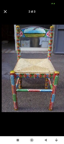 Sedia tutta decorata mano - sedia,