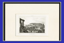 FIESOLE ,  dal vero, incisione,  passepartout gratis,  1845