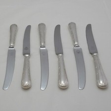 Servizio posate sei coltelli da tavola design argento REED & RIBBON inglese 24,7 cm
