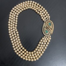 COLLANA KENNETH JAY LANE KJL LAGUNA perle chiusura paisley ingioiellata splendida