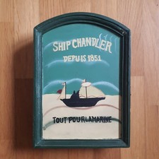 Portachiavi da parete con motivo nave in legno verde porta chiavi da appendere