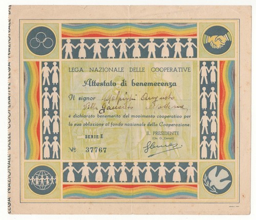 100 lire attestato - 100,