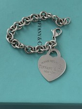 TIFFANY e CO Bracciale Heart Tag Grande Cuore Argento 925 Please Return