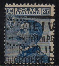 Italia-Francobolli--Regno-Michetti con Perfin