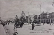 Palermo cartolina, via lincoln e stazione Ed. Brunner,  lieve abrasione