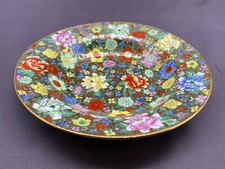CINA PORCELLANA DECORAZIONE PIATTO DA COLLEZIONE PIATTO 20cm FIORI DORATURA ZUPPIERA
