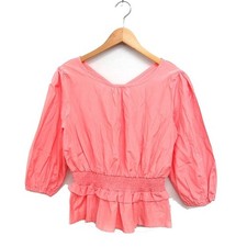 Camicetta peplo rosa due facce donna etichetta manica 3/4 shirring F usata