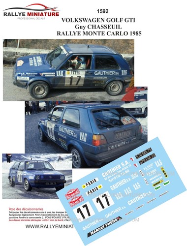 Decals ref 1592 - 1/18, vw