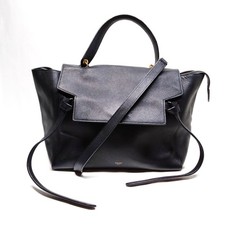 CELINE Hand Bag Black Leather