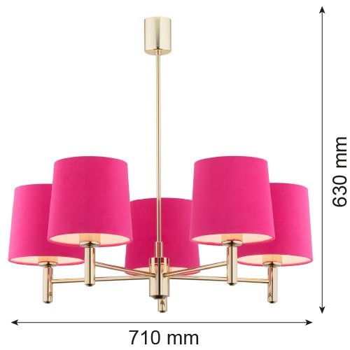 Lampadario moderno ottone rosa