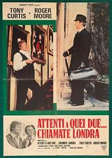 SOGGETTONE POSTER ATTENTI A QUEI DUE CHIAMATE LONDRA ROGER MOORE  CURTIS SPY