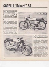 PUBBLICITA'   TEST MOTO GARELLI REKORD 50 1969  MOTOITALIANE  MOTOSPORT EPOCA