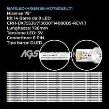 KIT 14 BARRE STRIP 8 LED TV