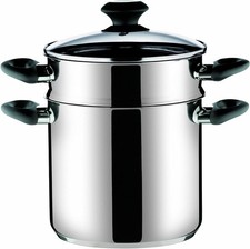 Tescoma, pentola cm 22 pastaiola acciaio inox, coperchio vetro, 7,5 lt