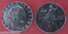 C20  ITALY  ITALIA REPUBBLICA ITALIANA   50 LIRE 1968   KM 95.1  FDC / UNC  