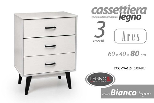 Cassettiera comodino - comodino, 3