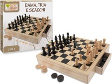 dama scacchi tria in legno con