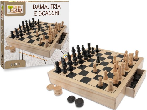 Dama scacchi tria - dama, in