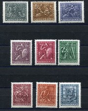 UNGHERIA 1943 WW2 BURATTINO TEDESCO STATO GUERRA INVALIDI SET B157-B165 PERFETTO MNH