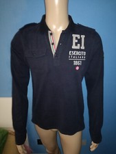 MAGLIA POLO UOMO MANICHE LUNGHE COLOR NERO MARCA ESERCITO ITALIANO 1861 TAGLIA S