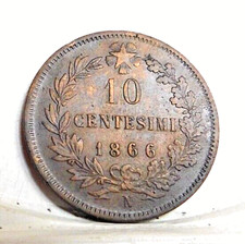 REGNO -  V.EMANUELE II - 10 CENT. 1866 N - BB/BB+
