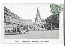 CARTOLINA  TORINO PIAZZA STATUTO E MONUMENTO TRAFORO FREJUS  1907  FP V
