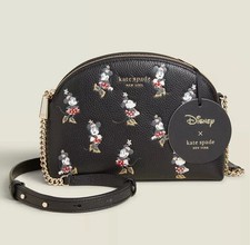 NUOVO DI ZECCA! Tracolla a cupola doppia zip Kate Spade Disney Minnie Mouse Park in pelle