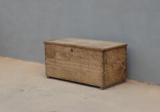 Cassapanca panca contenitore apribile in legno di pioppo, fine '800 - L 92,5 cm!