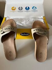 Zoccoli Scholl unisex n. 36 in pelle e legno