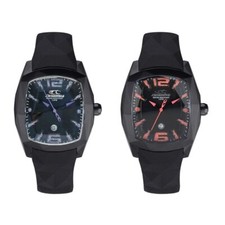 Orologio Donna CHRONOTECH NATURAL CUT Silicone Nero Viola Fucsia Swarovski DD