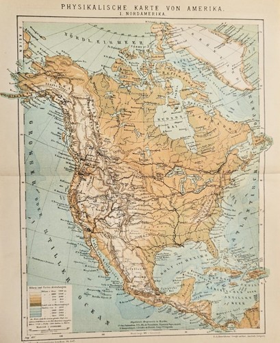 1897 antica mappa america - 1897, del