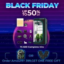 MARS HYDRO 60x60x140cm Growbox set completo + tenda da coltivazione TS 600 LED + kit ventilatore in linea