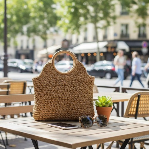 Borsa intrecciata con manico - con,