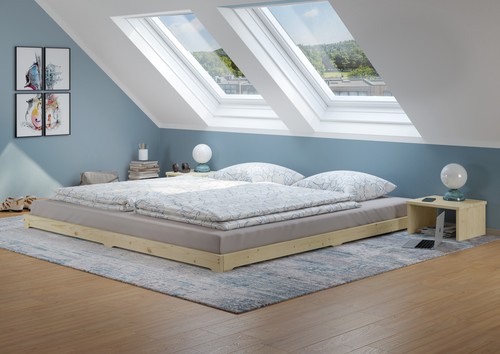 Letto basso matrimoniale - , in