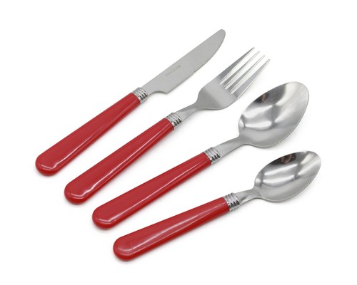 Set posate rosso - set, grigio