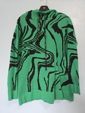 Caryn Vallone Womens Hooded Cotton Sweater Green XS Nwot