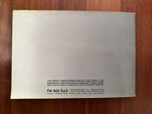 Libro uso manutenzione fiat - libro,