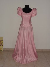 VESTITO PRINCIPESSA SPOSA CENERENTOLA CARNEVALE TEATRO COSPLAY tafta rosa 43 44
