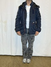 Khujo Giacca Invernale Giacca Parker Con Pelliccia Blu Scuro Blu Tg XL