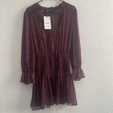 Abito Zara nero nastro marrone