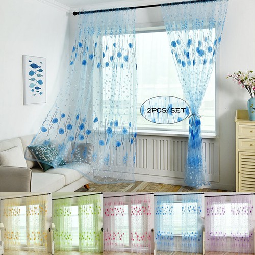 2pcs flowers sheer voile - 2pcs,