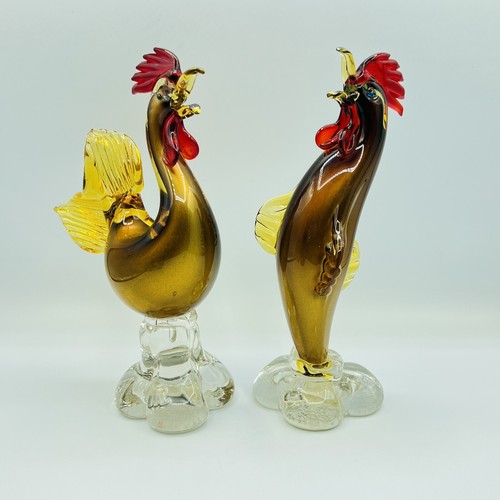 Coppia galli corpo - galli, murano
