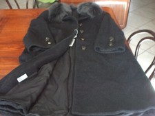 CAPPOTTO DONNA MOHAIR LANA GRIGIO SCURO MARCA SVB VINTAGE ANNI '80 NUOVO TG 42