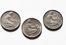 3 pezzi monete da 50 Pfennig