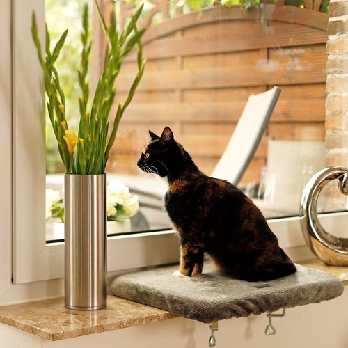 Lettino finestra gatto peluche - finestra,